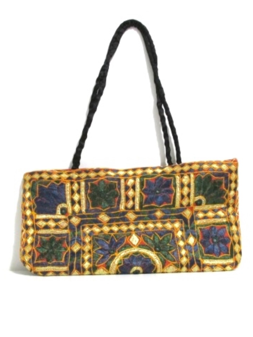 Sequined Embroidered Fabric Shoulder Bag